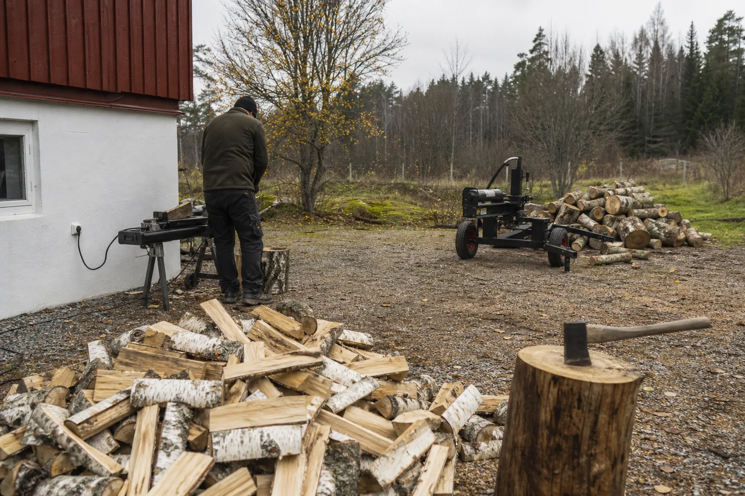 Elklyv och bensinklyv på samma gårdsplan
